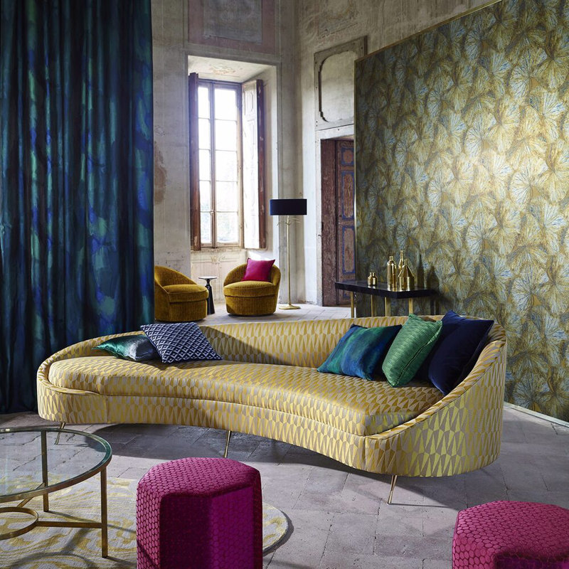 Hepworth Fabric, Blue Malachite