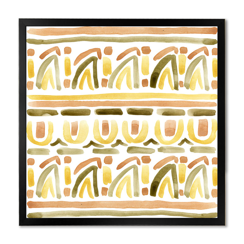 Ornement pierre pastel d'été VI - on, Impression noire sur toile encadrée, H 16 po x l 16 po x P 1 po
