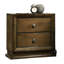 Table de chevet à 2 tiroirs en noyer dans la chambre à coucher, style moderne, bois d'hévéa massif, placage, facile à assembler, l 23,5 "x P 15" H 23 "table de chevet, noyer, tiroirs, bouton en métal bronze, transitionnel à assembler,