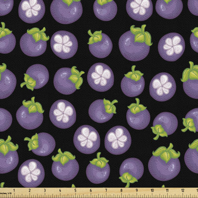 Charlonda Cartoonish Eggplants Flowers Multi-Purpose Fabric