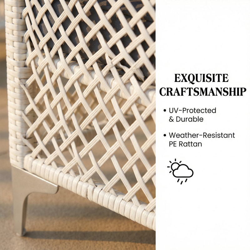 Ensemble de conversation modulaire à 6 places en osier de patio avec coussins, Gris