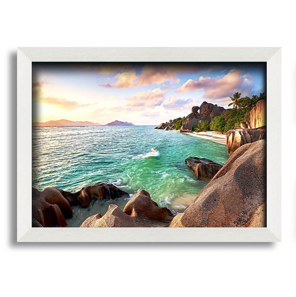 La Digue Strand Seychellen Gerahmter Druck Wandkunst