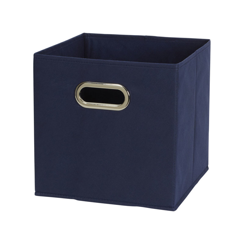 Bacs de rangement ouverts en tissu, Marine