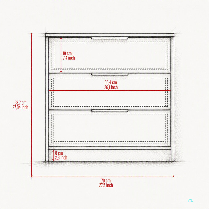 16.47 " W 3 - Drawer Dresser
