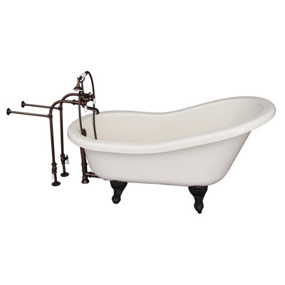 Estelle 60'' x 30'' Freestanding Soaking Acrylic Bathtub with Faucet