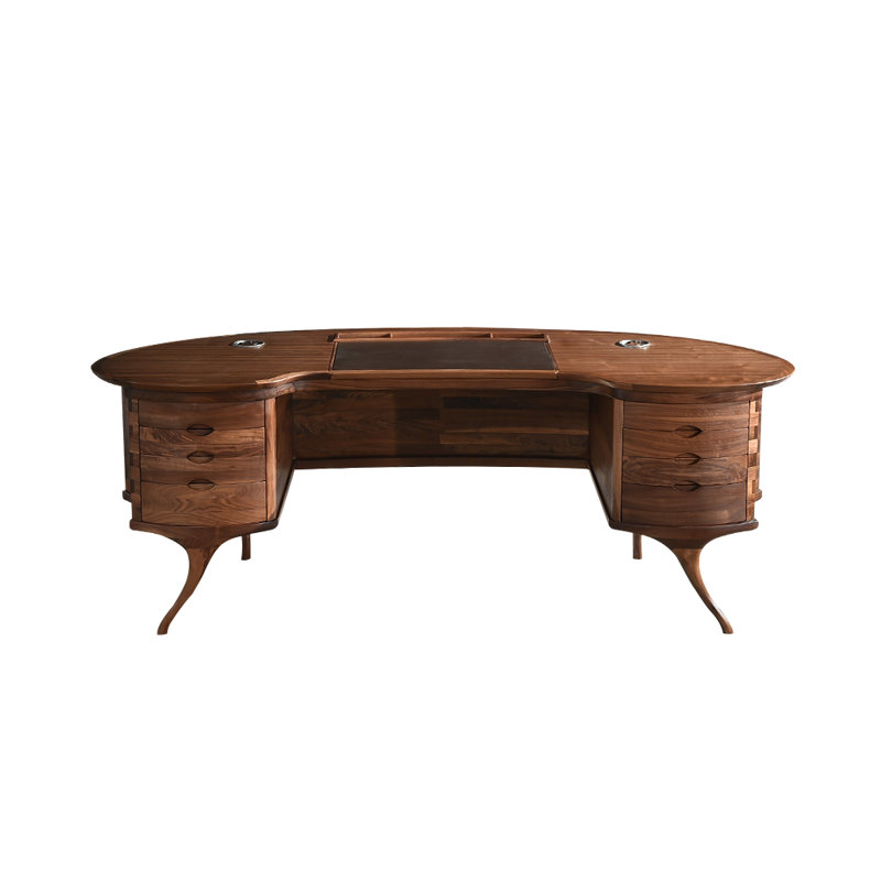 Bureau en bois massif de style italien, H 29,92 po x l 82,68 po x P 33,86 po