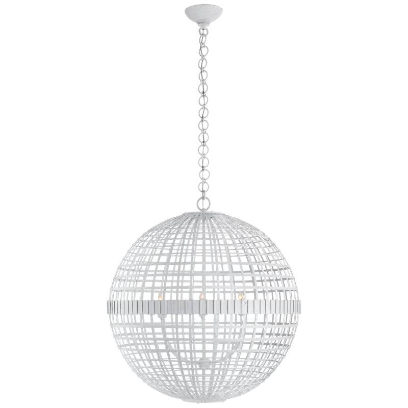 AERIN Mill Large Globe Lantern, Plaster White