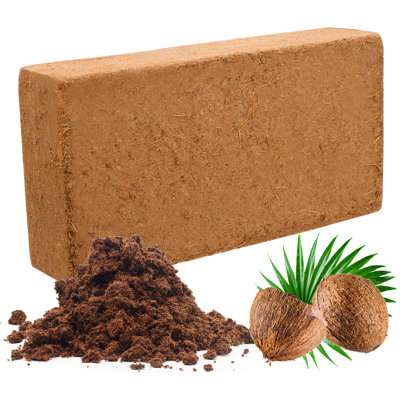 Paquet de 1 brique de coco de coco de qualité supérieure, coco de coco pour plantes, substrat de fibres de noix de coco à faible teneur en ph et en EC, fibre de noix de coco biologique pour le jardinage intérieur et extérieur et mélange de rempotage