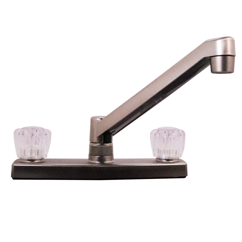 Robinet de cuisine 8 po en acrylique non métallique 8 po, Nickel satiné