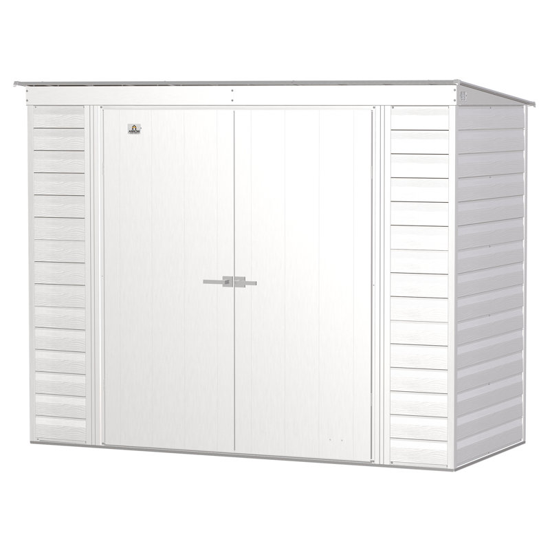 8 ft. x 4 ft. Flute Grey Galvanized Steel Storage Shed
