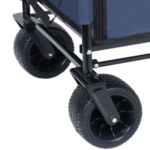 3-in-1 Convertible Folding Cart with Bench Seat, Utility Wagon for Camping, Beach, Sports and Garden