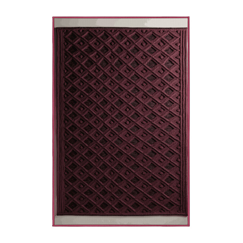 Machine Washable Trellis Brown Area Rug, Rectangle 8' x 12'