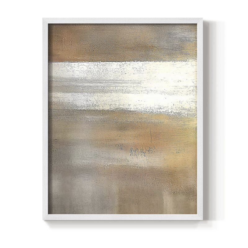 Abstrait, encadré, prêt à accrocher , H 10 po x l 8 po, Blanc