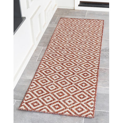 Outdoor Destiny Area Rug Red Color