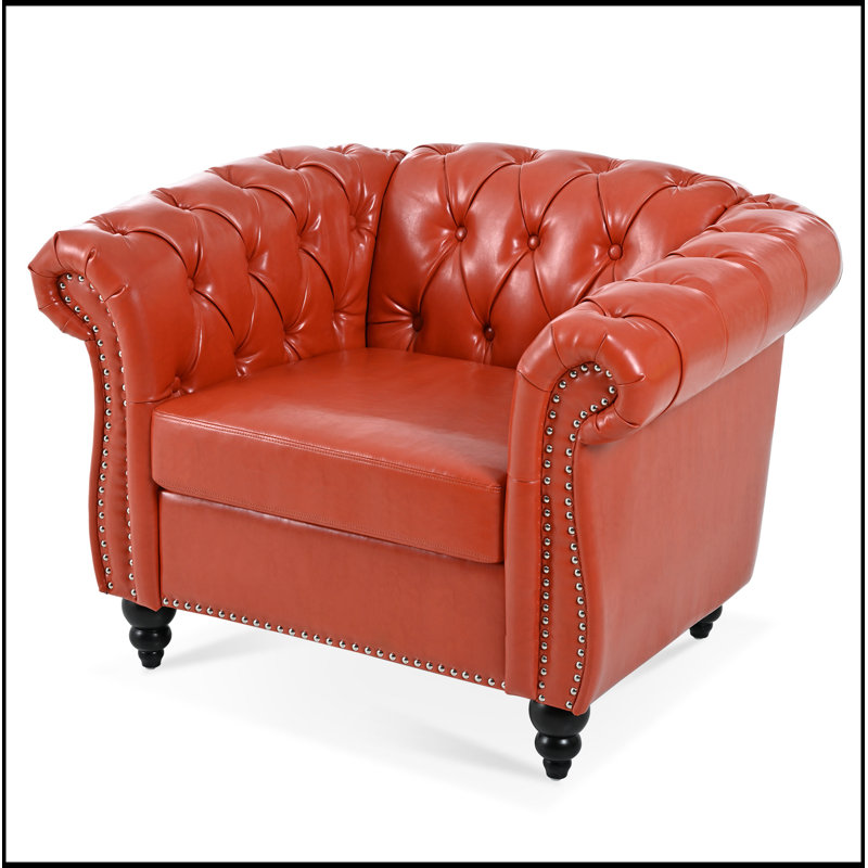 1 Seater Sofa For Living Room, Orange