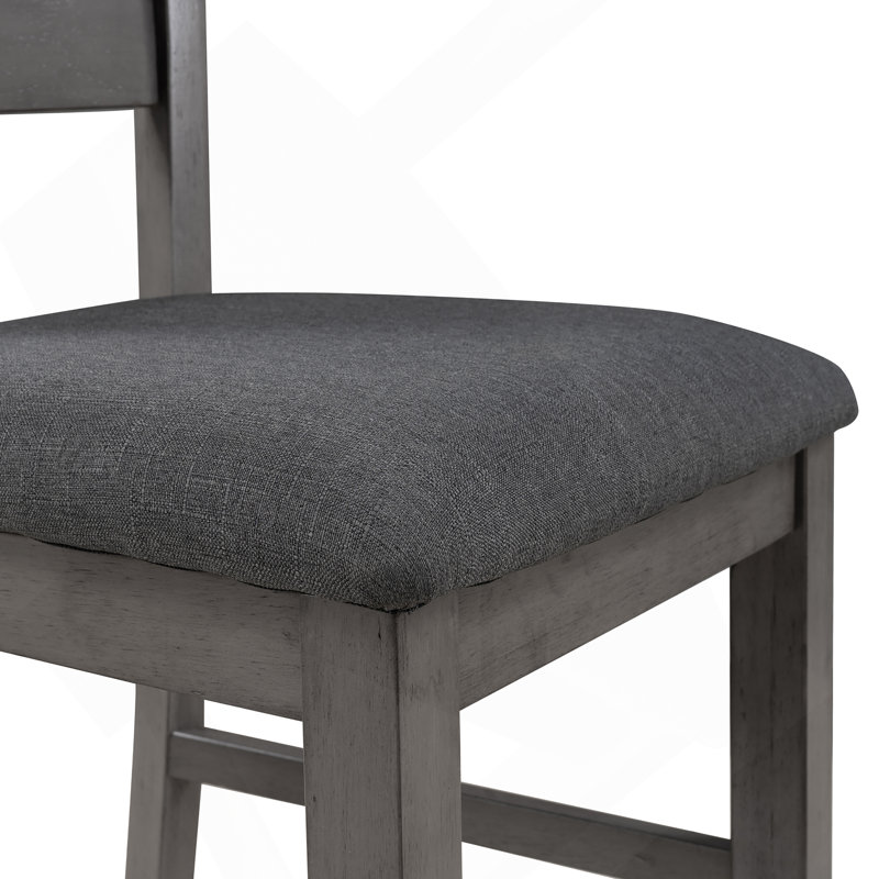 Angeline Dining Room Table and Chairs with Bench, Rustic Wood Dining Set, 6-piece Dining Table Set, Grey