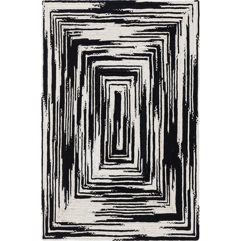 Ovgoros Cotton Abstract Indoor Rug, Rectangle 6'1" x 9'