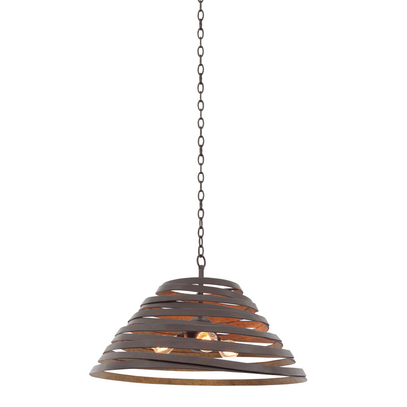Tempest 3 LT Antique Bronze w/ Antique Gold Pendant Kalco