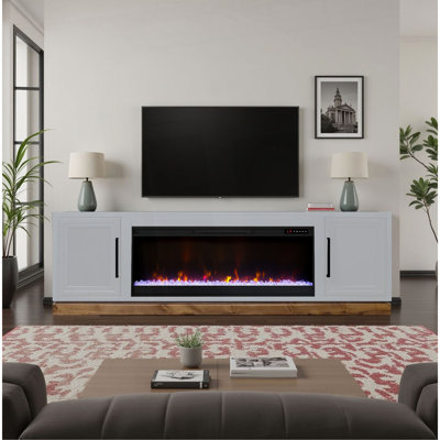 Nora 81 Inch Fireplace TV Stand, For Tvs Up To 90 Inches
