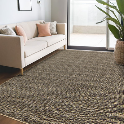 Washable Rug Imitation Braided Print Area Rug Non Slip Large Rug for Living Room Solid Printed Textured Rug Farmhouse Carpet Rug for Bedroom Dining Room