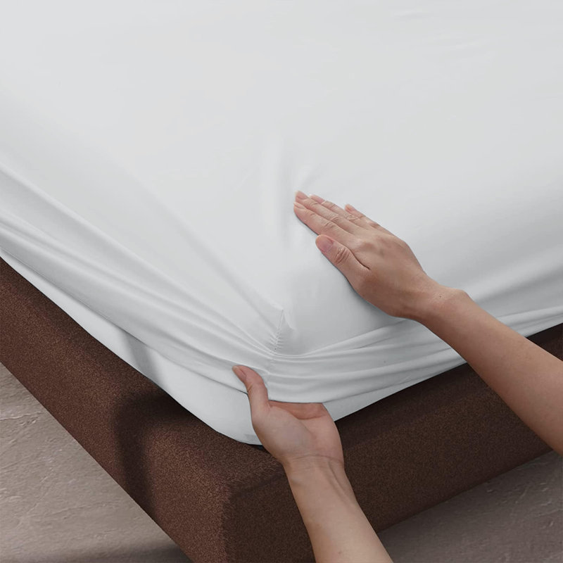 Leila Microfiber 25cm Deep Pocket Fitted Bed Sheet, Silver, Double (4'6)