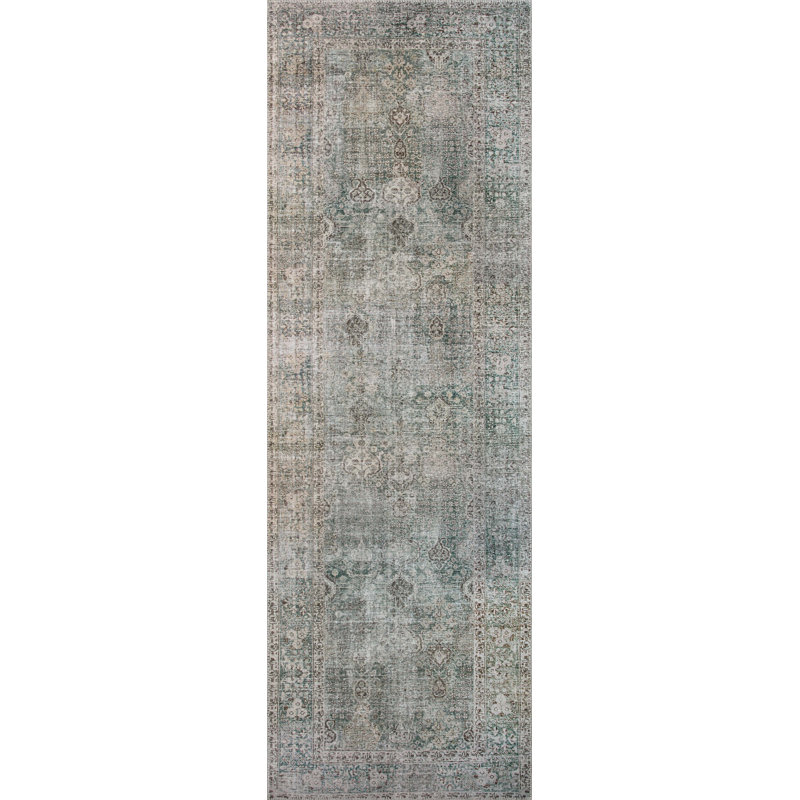 Jules Ivory Oriental Synthetic Stain-Resistant Runner Rug
