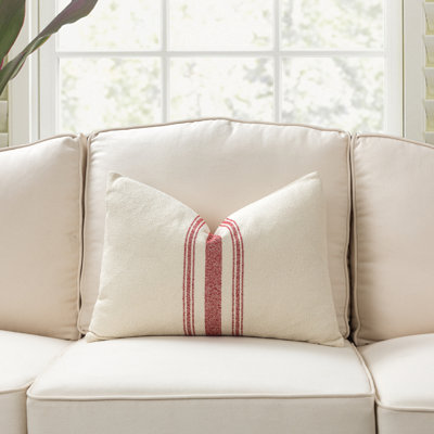 Striped Cotton Blend Throw Pillow