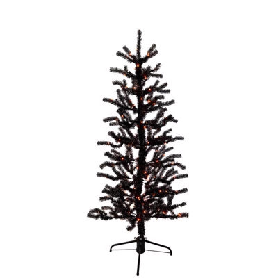  Orange/Purple 140 ct 5 ft. LED Prelit Animated Halloween Tree