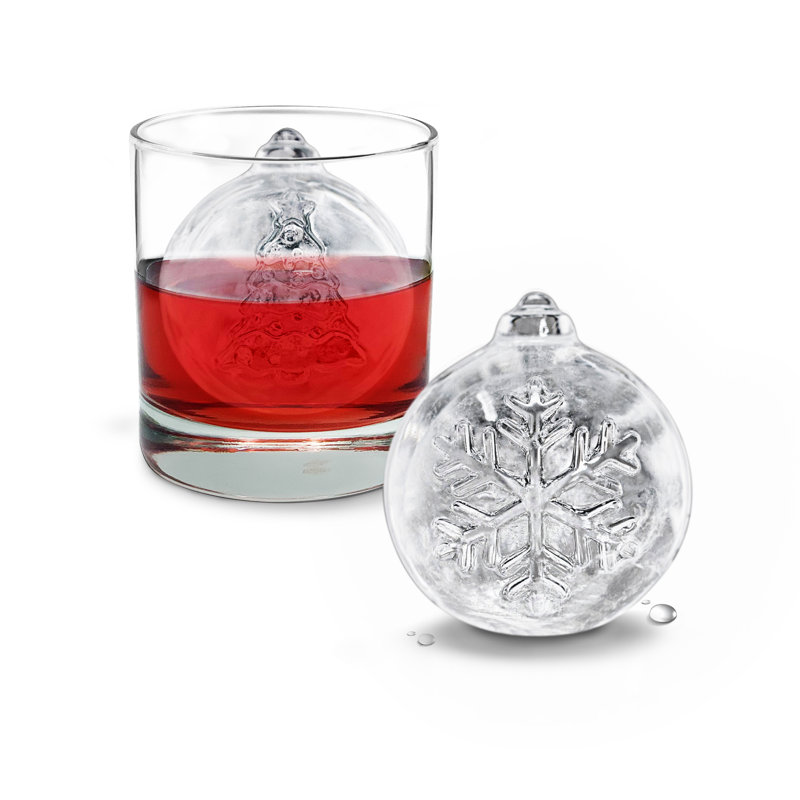Tree and Snow Flake Ornament Ice Cube Tray