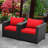 Patio Single Sofa Chairs Outdoor Accent Chair Outdoor Club Chair Anti-Slip Cushions Waterproof Cover-233591849