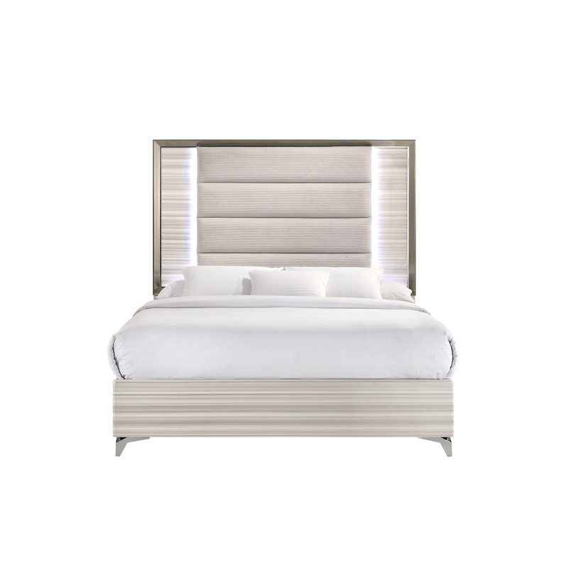 STAR WHITE BED WITH LED, Queen