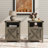 Farmhouse Nairoby Nightstand, End Table, End Tables with Barn Door and Shelf, Modern Bed Side Table Rustic Nightstands Set for Bedroom, Living Room ﻿-253371658-253371659