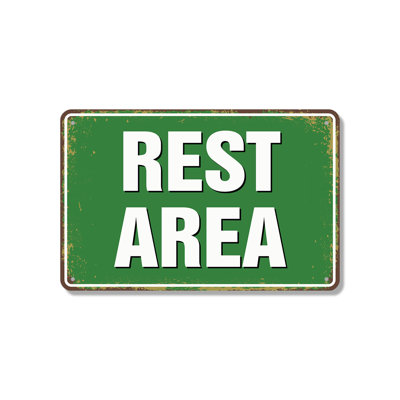Rest Area Street 7 Inch x 10 Inch Novelty Aluminum Sign