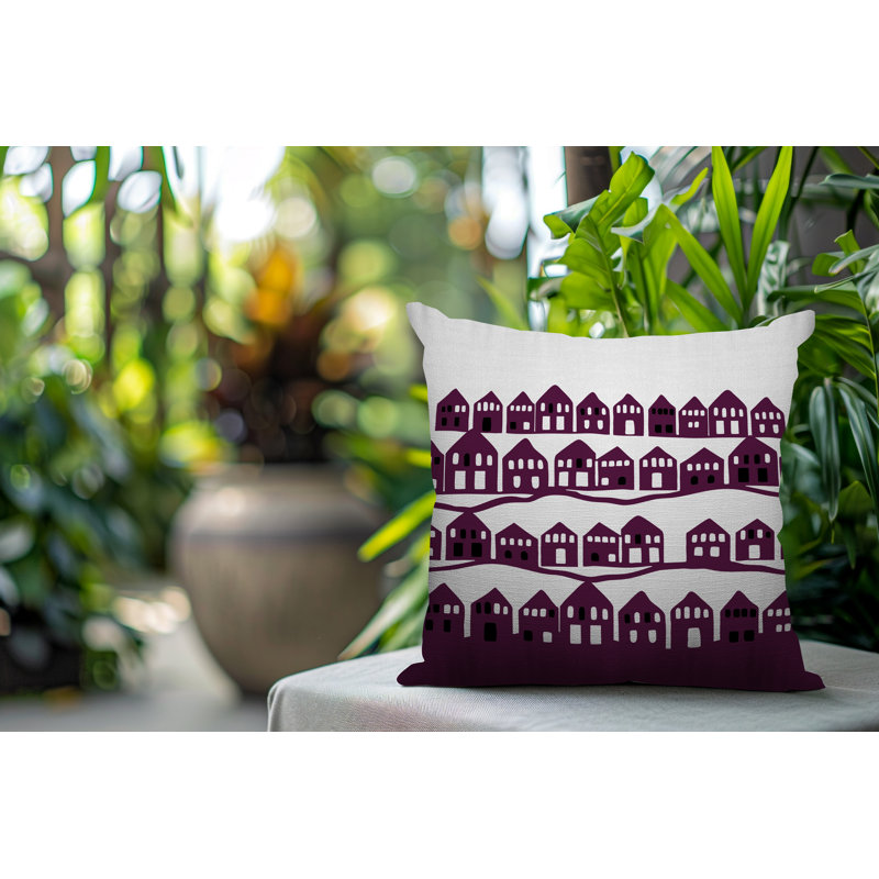 Coussin carré intérieur / extérieur Amiro, Mauve, Carré 19 po