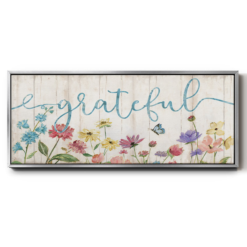 Grateful Wildflowers- Framed Canvas, 20" H x 50" W