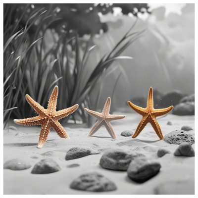 Starfish On Beach Double Sided Throw Pillows