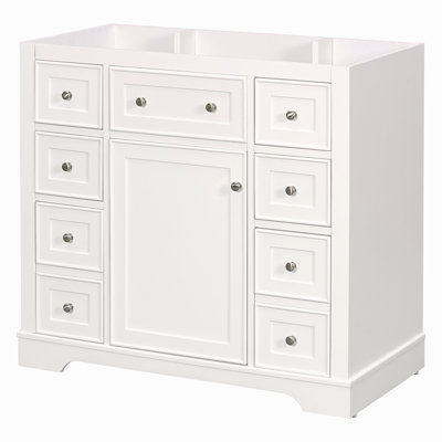 Meuble-lavabo 36 po sans lavabo, base d'armoire seulement, une armoire et six tiroirs
