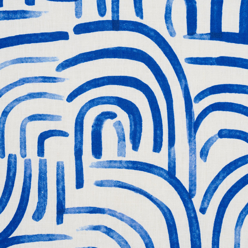 Schumacher X Backdrop New Beat Fabric, Bright Blue