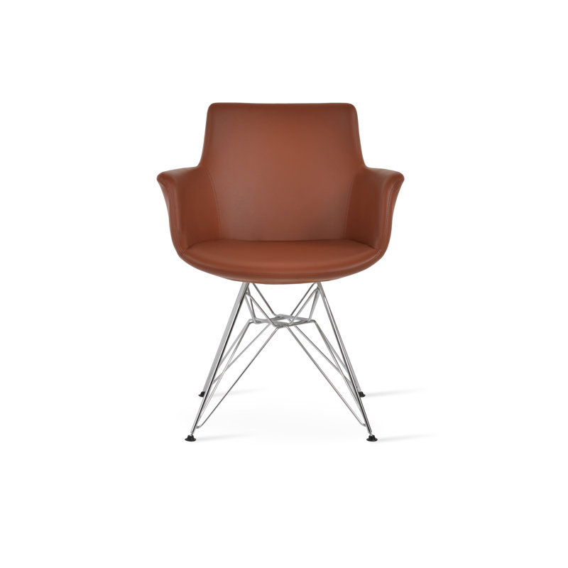 Fauteuil tour Bottega, Cannelle, Chrome