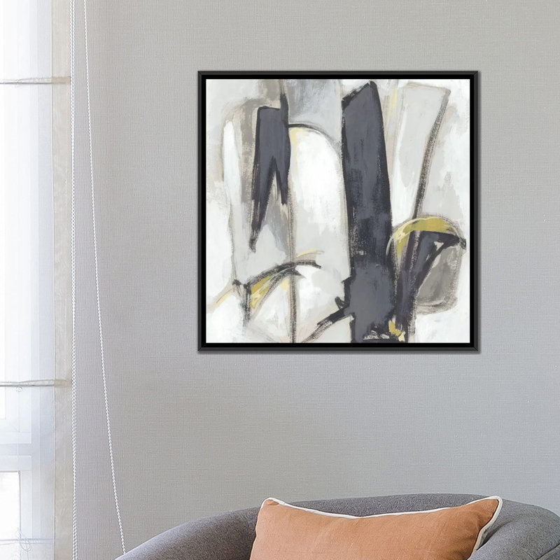 « locus ii », impression sur toile, H 18 po x l 18 po x p 1,5 po, Toile avec cadre noir, Pas de tapis