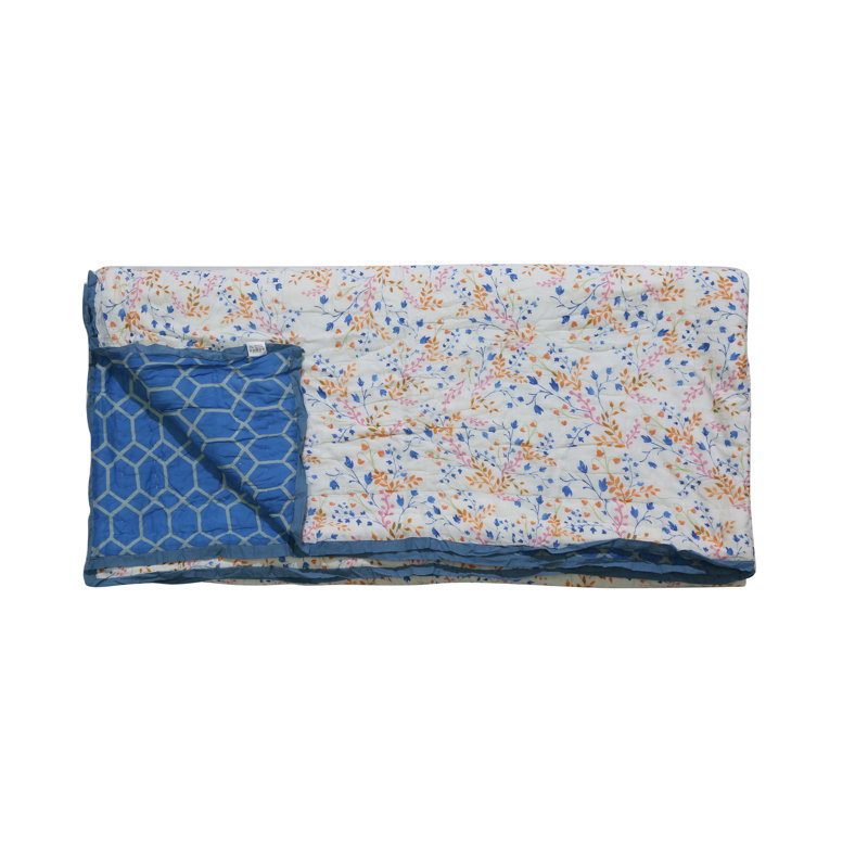 Cotton Geometric Shapes Quilt, Queen Quilt + 2 Shams