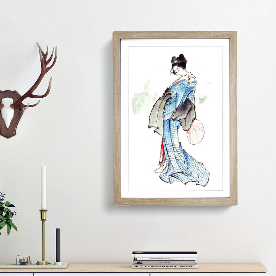 Beautiful Geisha by Katsushika Hokusai - Single Picture Frame Painting