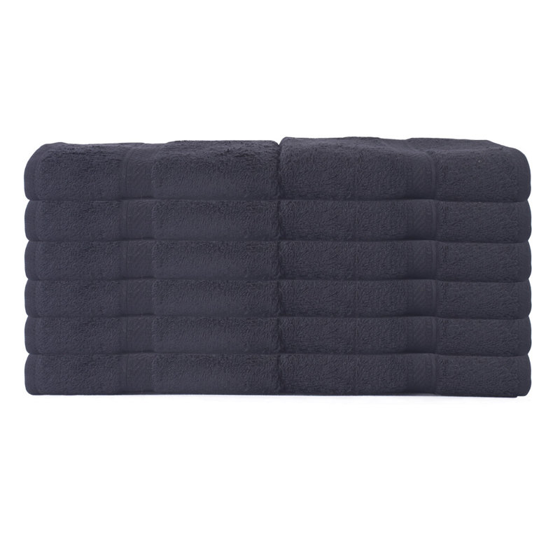 Leelan Bath Towels - Set of 3, Black