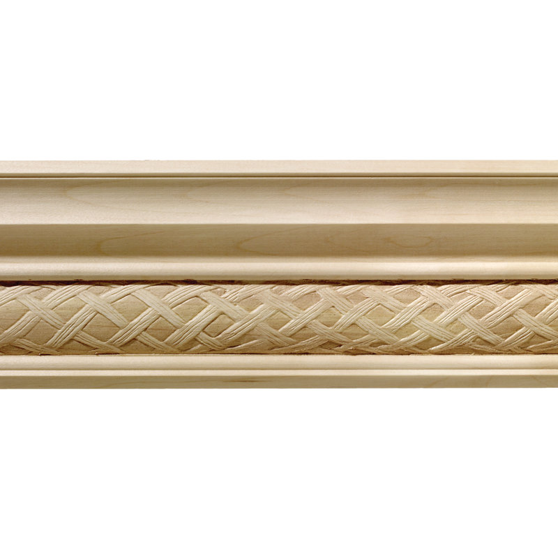 Ornamental Mouldings 1/2 in. x 3-3/4 in. x 96 in. Hardwood White Unfinished Clean Scroll Crown Moulding