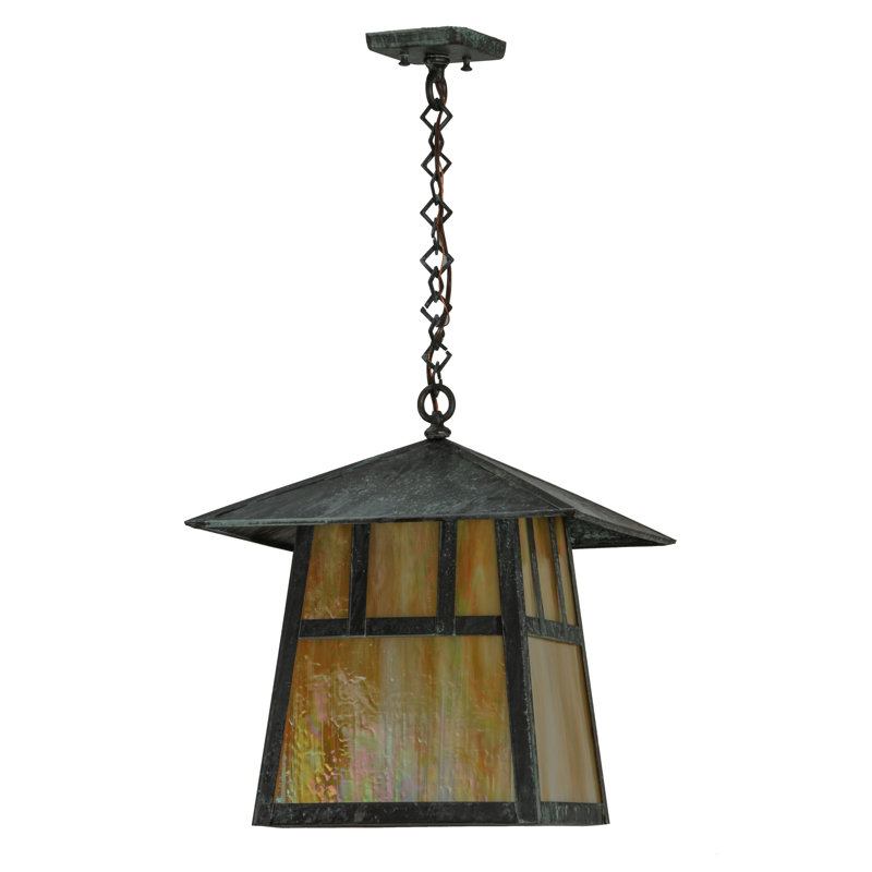 1 - Light Pendant, Craftsman Verdigris