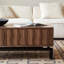 Table basse rectangulaire 47,24 "brun + noir massif + bois manufacturé + fer