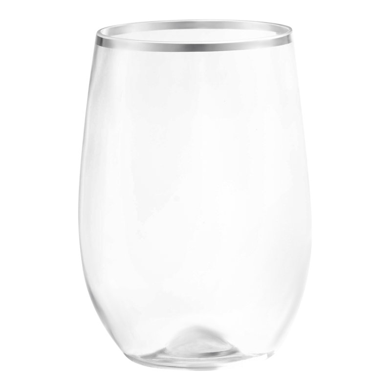 12 oz Transparent avec verres à vin en plastique sans pied élégants
