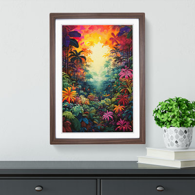 Jungle Colour Field No.2 - Single Picture Frame Print on Wood