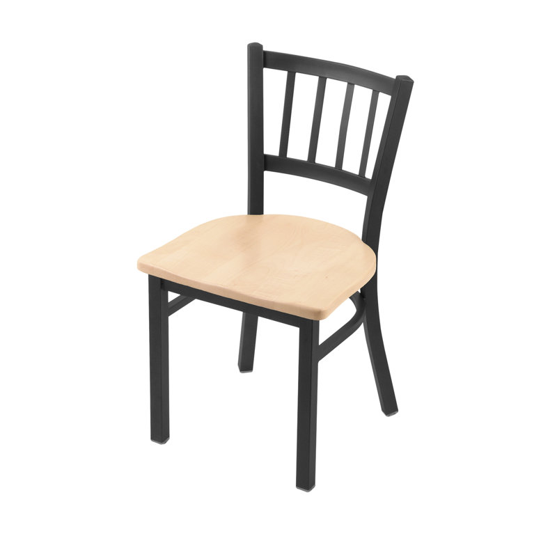Contessa 18'' H Metal Side Chair, Wood-Natural Maple, Pewter