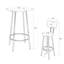3 pièces pour salle à manger avec 2 tabourets, housse en grain de bois, assemblage à hauteur de comptoir pour la maison, l'hôtel, le pub - blanc et table et chaises dorées, métal haute résistance, couvre-pied de tabouret au sol, solution d'espace